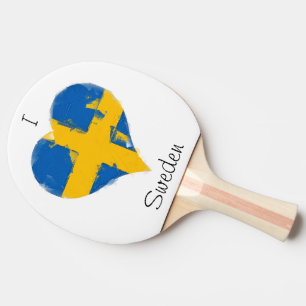 I Heart Sweden Swedish Flag Ping Pong Paddle