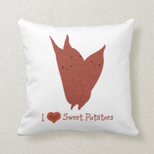 I heart sweet potatoes throw pillow