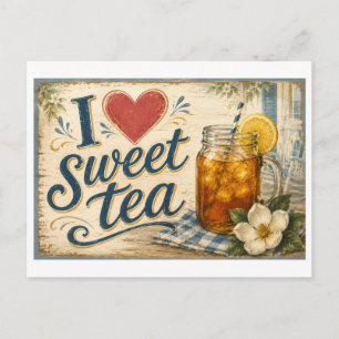 "I [Heart] Sweet Tea" Postcard