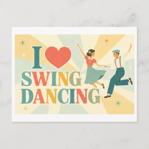 "I [Heart] Swing Dancing" Postcard