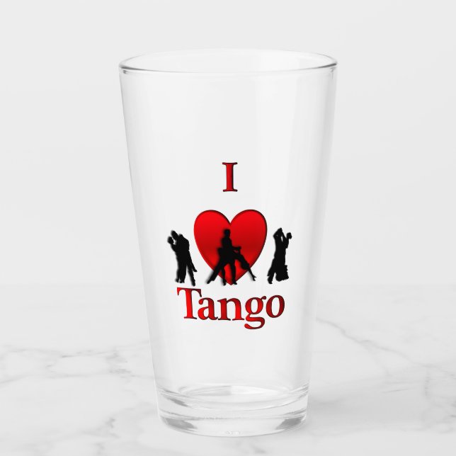 I Heart Tango Glass (Front)