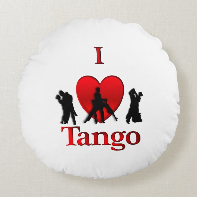 I Heart Tango Round Pillow (Front)