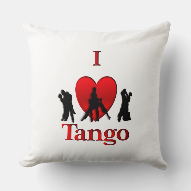 I Heart Tango Throw Pillow (Front)