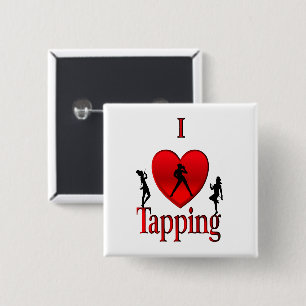 I Heart Tap Dance 2 Inch Square Button