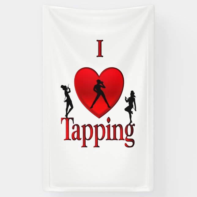 I Heart Tap Dance Banner (Vertical)
