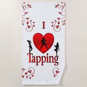 I Heart Tap Dance Beach Towel