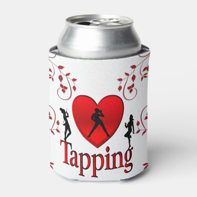 I Heart Tap Dance Can Cooler (Can Front)