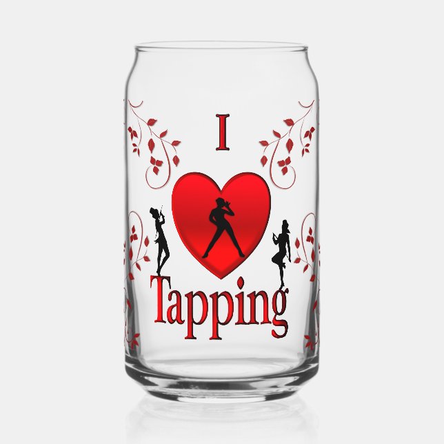 I Heart Tap Dance Can Glass (Front)