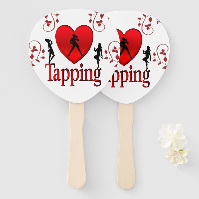 I Heart Tap Dance Hand Fan (Front and Back)