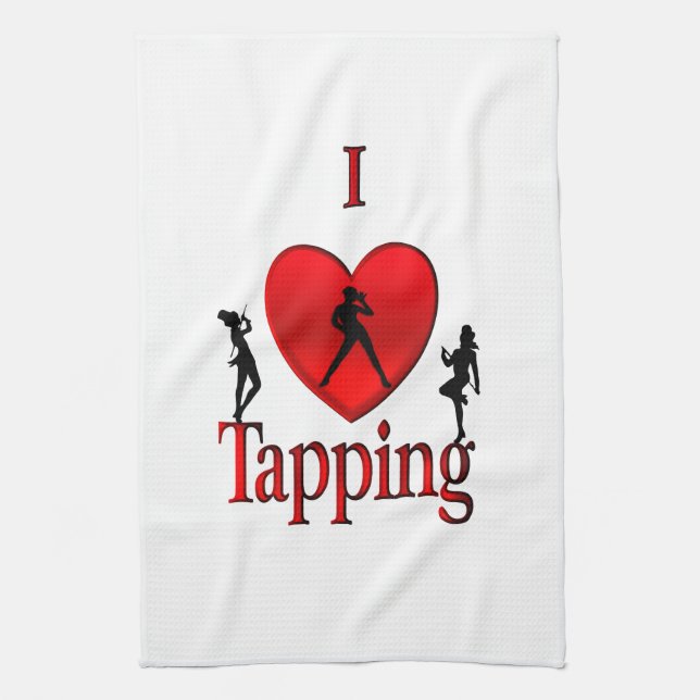 I Heart Tap Dance Kitchen Towel (Vertical)
