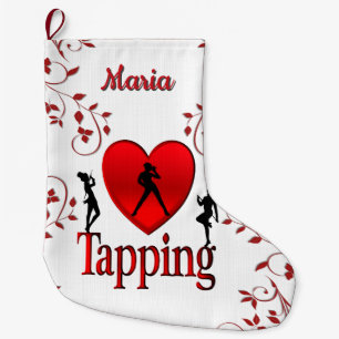 I Heart Tap Dance Personal Large Christmas Stocking