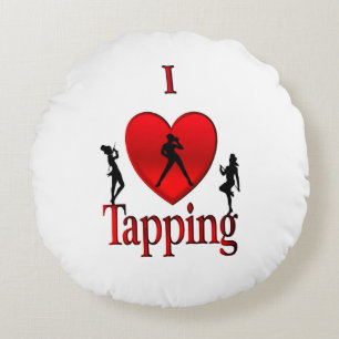 I Heart Tap Dance Round Pillow