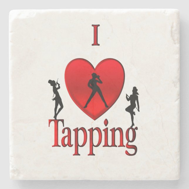 I Heart Tap Dance Stone Coaster (Front)