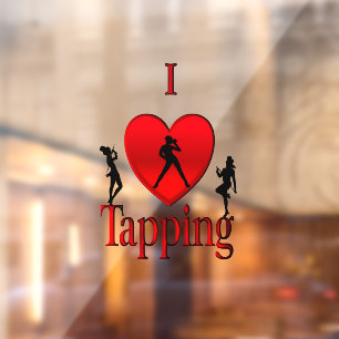 I Heart Tap Dance Window Cling