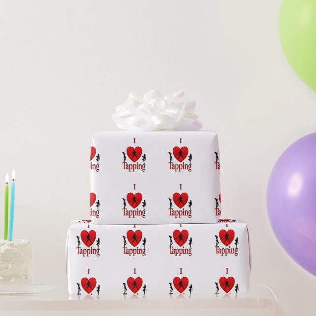 I Heart Tap Dance Wrapping Paper (Party Gifts)
