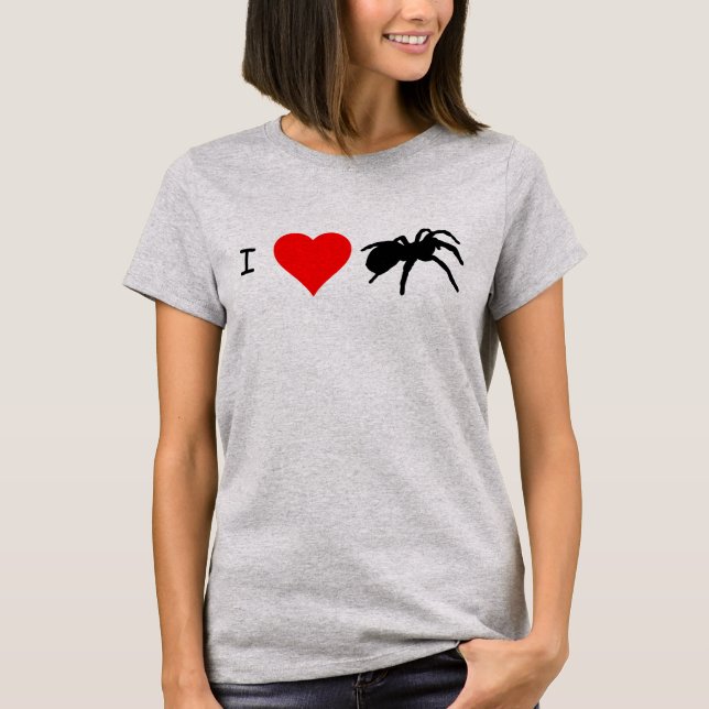 I Heart Tarantulas T-shirt (Light Steel) (Front)