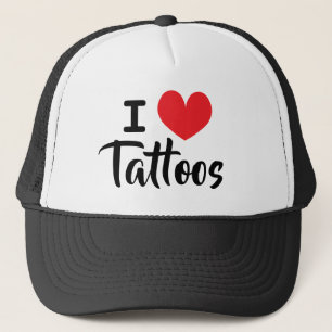 I heart tattoos trucker hat for tattoo lover