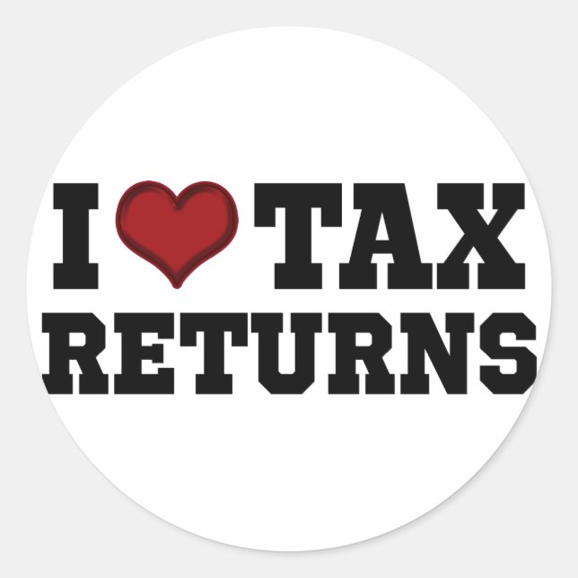 I Heart Tax Returns Classic Round Sticker (Front)