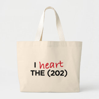 I heart the (202) large tote bag