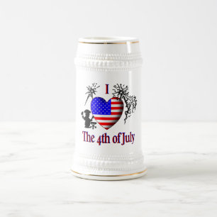 I Heart the 4th of July Beer Stein