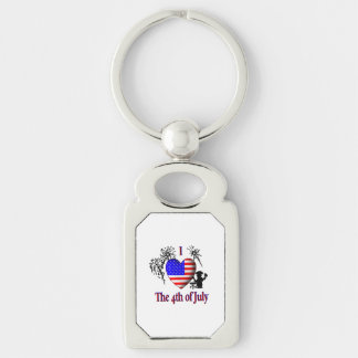 I Heart the 4th of July Keychain