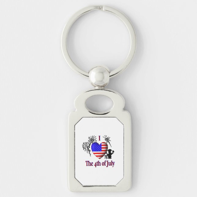 I Heart the 4th of July Keychain (Front)