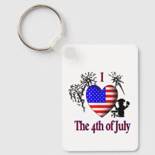 I Heart the 4th of July Keychain