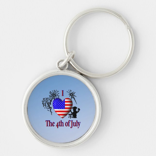 I Heart the 4th of July Keychain (Front)