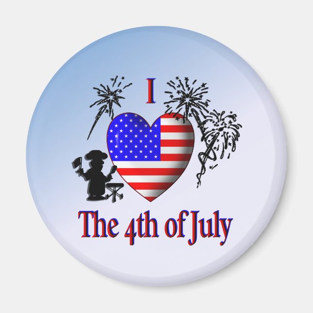 I Heart the 4th of July Magnet (Front)