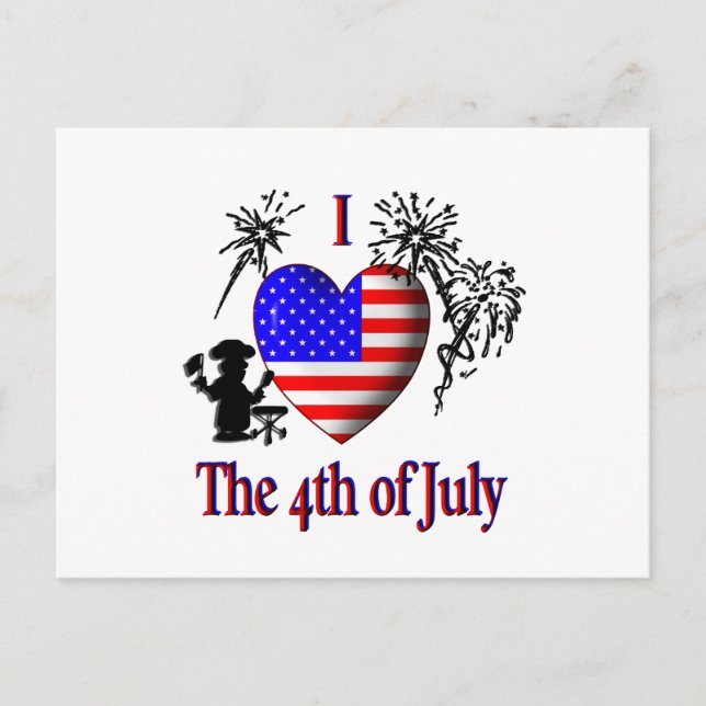 I Heart the 4th of July Postcard (Front)