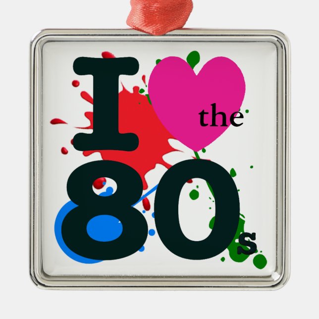 I Heart the 80s Metal Ornament (Front)