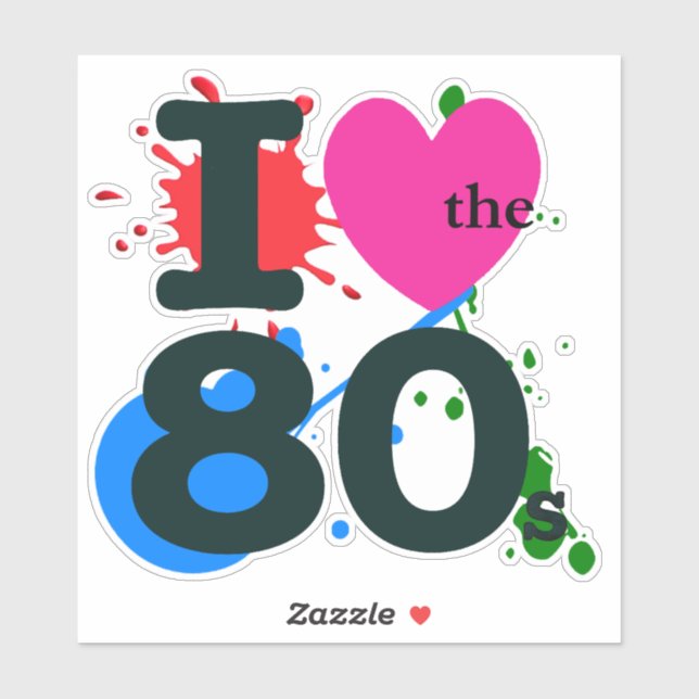 I Heart the 80s Sticker (Sheet)