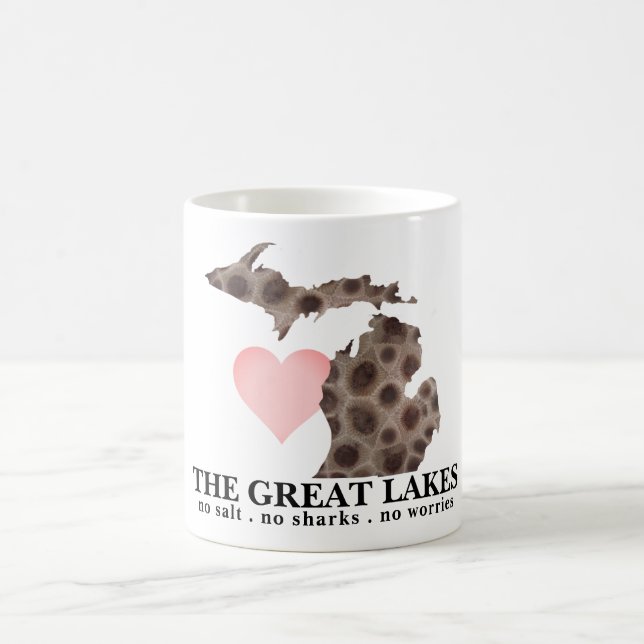 I heart the Great  Lakes Coffee Mug (Center)