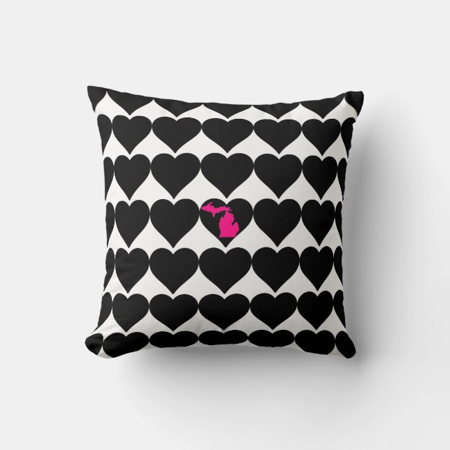 I Heart the Great Lakes - heart pattern Throw Pillow (Front)