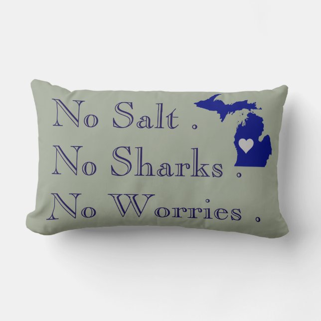 I heart the Great Lakes Lumbar Pillow (Front)