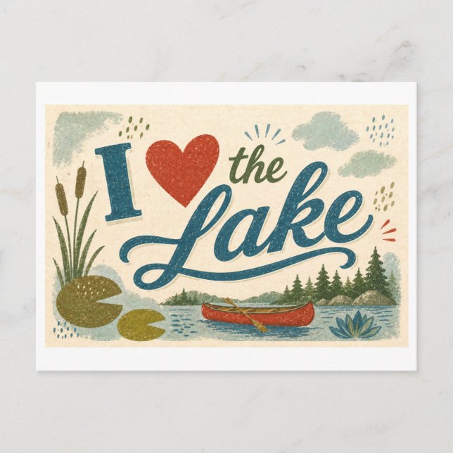 "I [Heart] the Lake" Postcard (Front)