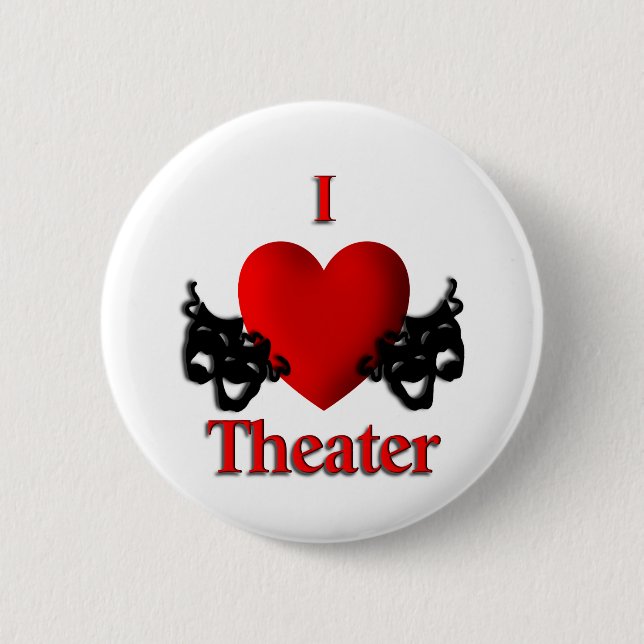 I Heart Theatre 2 Inch Round Button (Front)