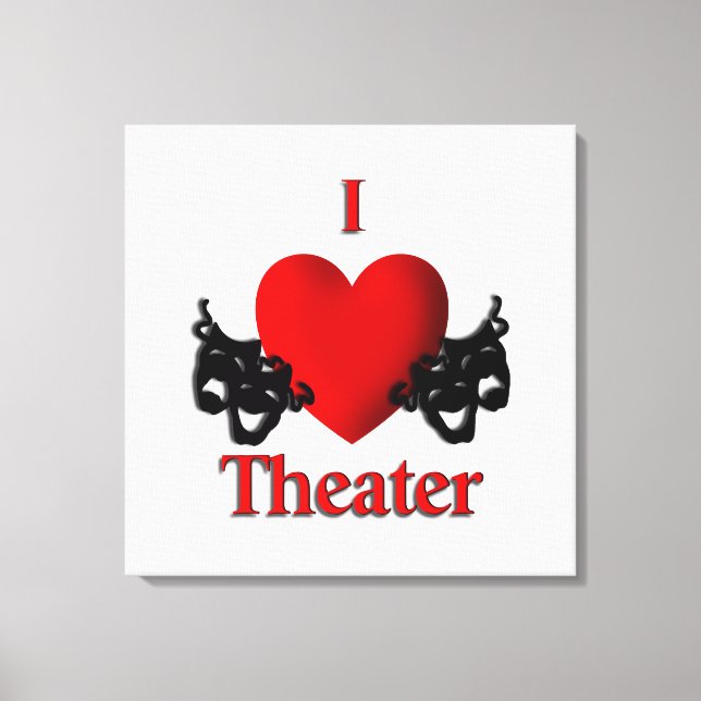 I Heart Theatre Canvas Print (Front)