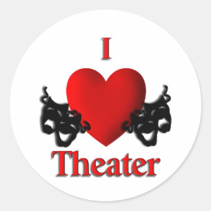 I Heart Theatre Classic Round Sticker
