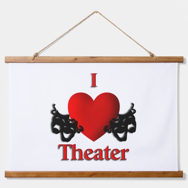 I Heart Theatre Hanging Tapestry (Front)