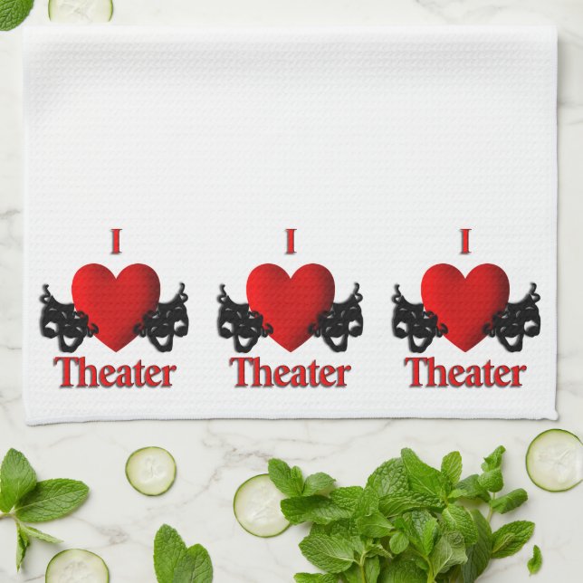 I Heart Theatre Kitchen Towel (Folded)