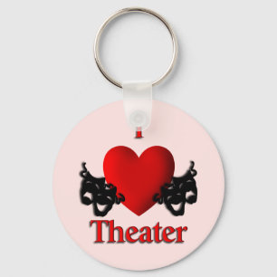 I Heart Theatre Pink Keychain