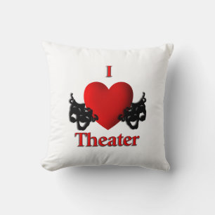 I Heart Theatre Throw Pillow