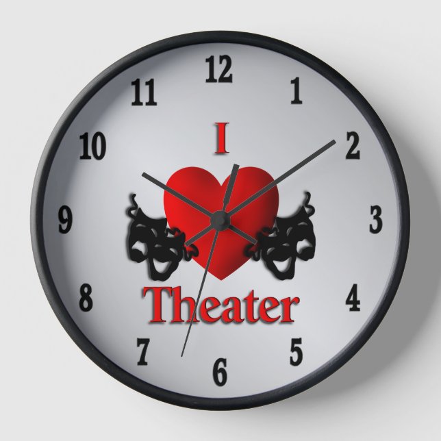 I Heart Theatre Twelve Numerals Clock (Front)