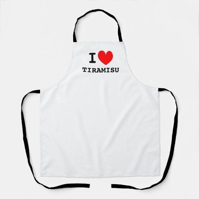 I heart tiramisu apron for Italian food lover (Front)