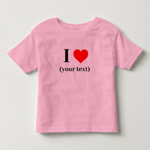 I HEART! Toddler Fine Jersey T-Shirt - Pink Custom