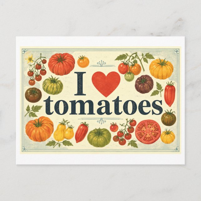 "I [Heart] Tomatoes" Postcard (Front)