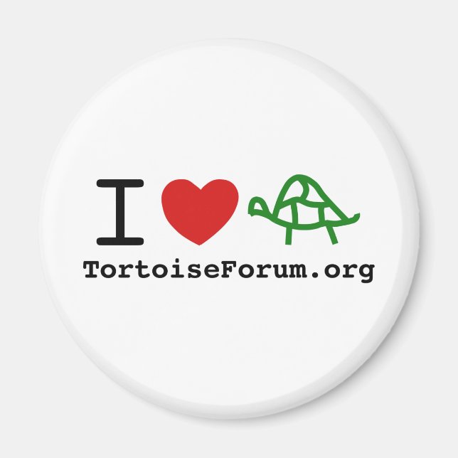 I Heart Tortoises Refrigerator Magnet (Front)