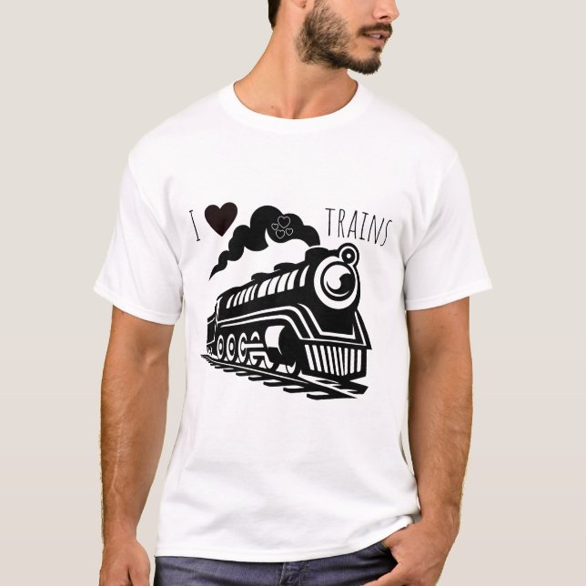 I Heart Trains T-Shirt (Front)