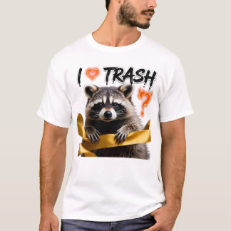 I Heart Trash Cute Raccoon Design T-Shirt